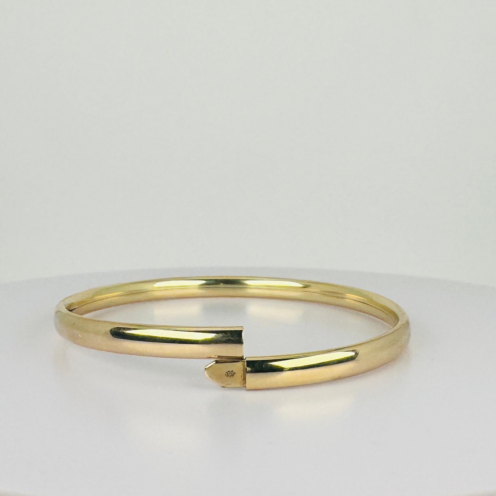 Bracelet en or jaune 14k - Classic - 64 mm fermoir à seau sécurisé en vente 2