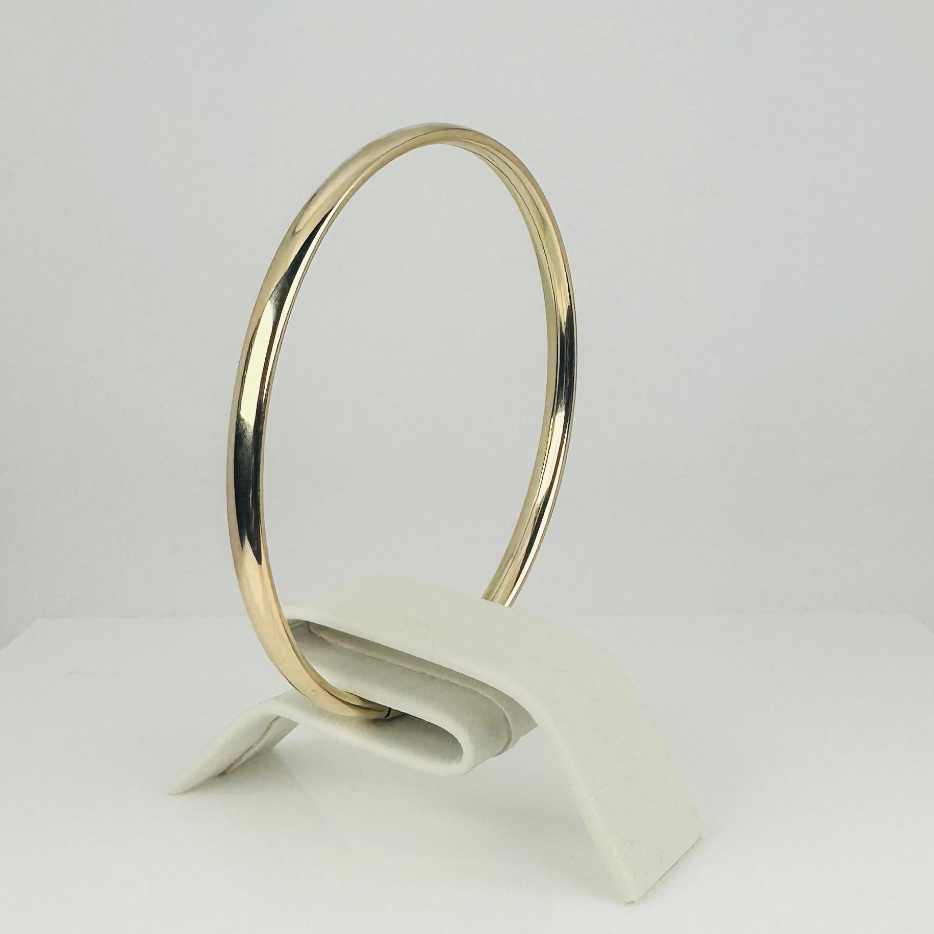 Bracelet en or jaune 14k - Classic - 64 mm fermoir à seau sécurisé en vente 4