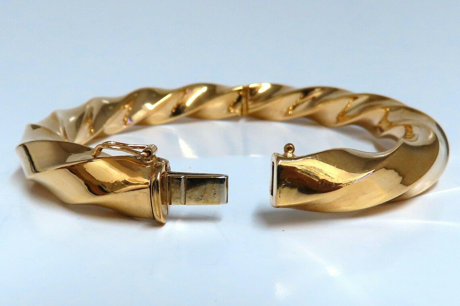 14k gold twisted bangle bracelet