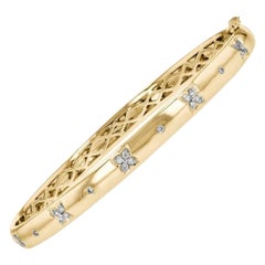 Bracciale rigido da donna in argento sterling 925 con pavé di diamanti – Regalo semplice