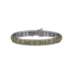 Bangle Bracelet with Multicolor Swarovski Crystals, Dimitrios Exclusive B100