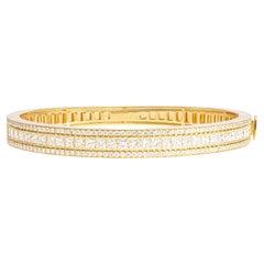 Bangle Bracelet with Princess Cut Diamonds