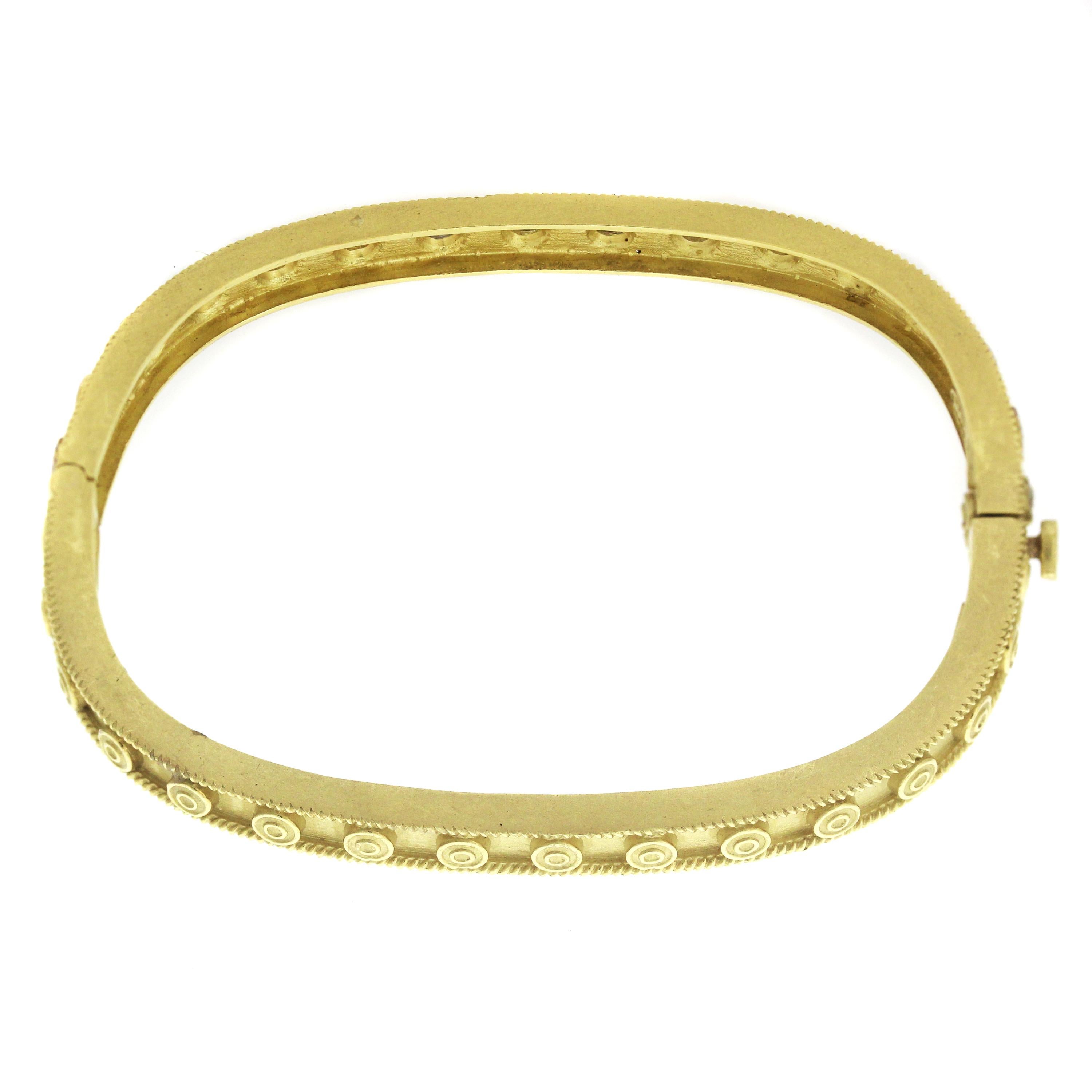Women's Bangle Cuff Bracelet with Diamonds in Yellow Gold Stambolian