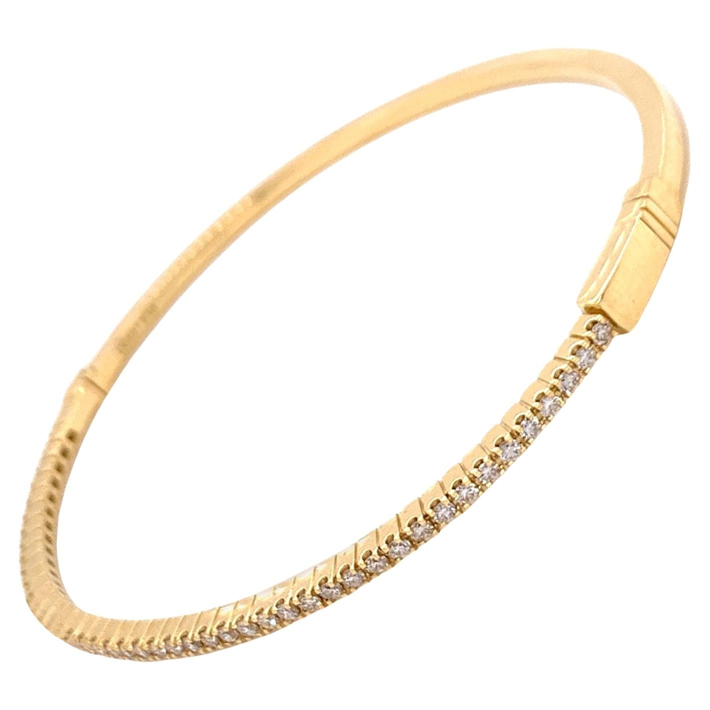 Bangle Diamond Tennis Bracelet Yellow Gold