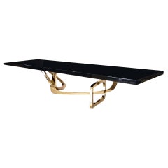 Bangle Dining Table: Bespoke Dining Table with Black Lacquer Top 