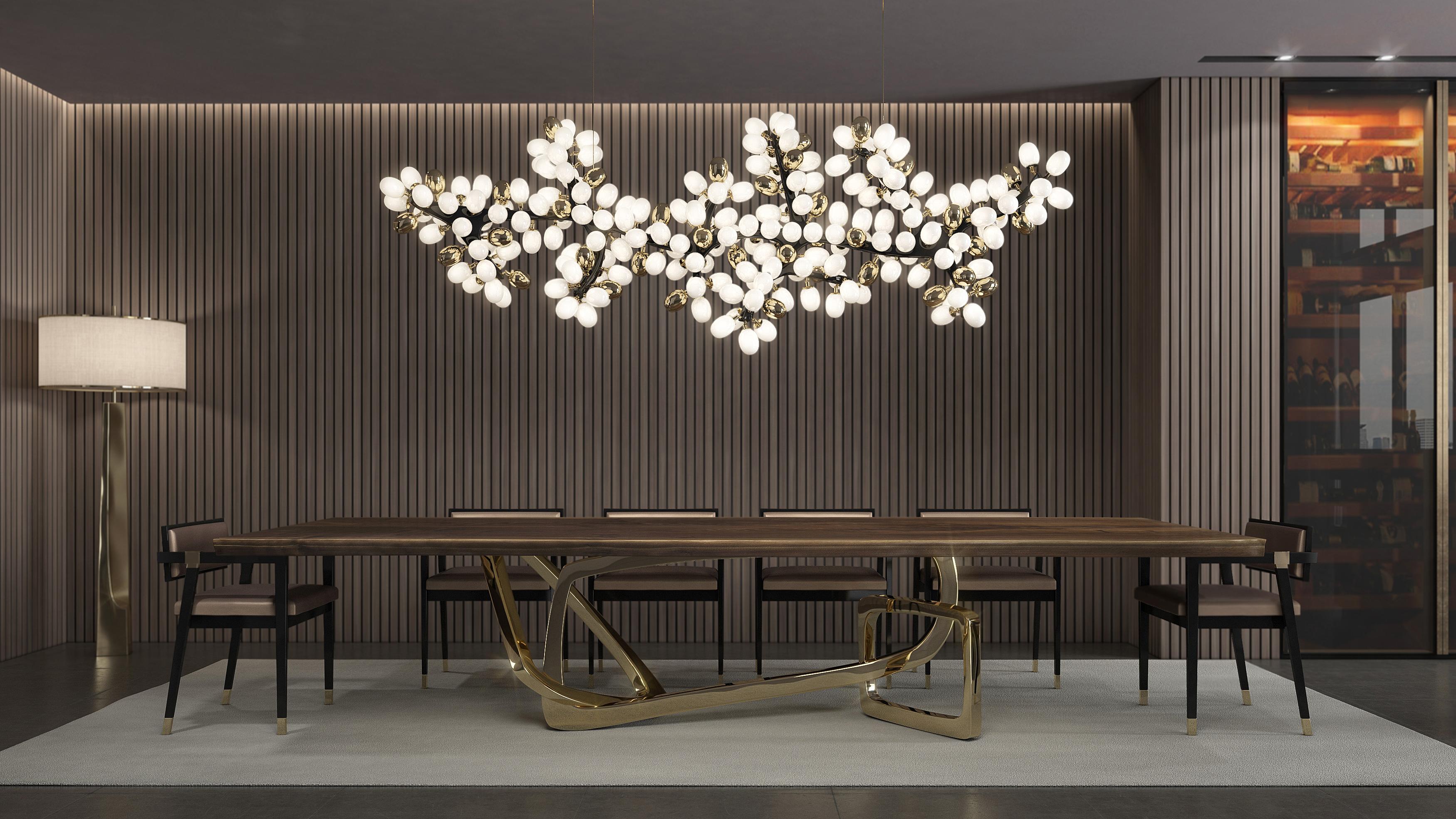 Bangle Dining Table:  Bespoke Dining Table Solid Walnut and Bronze 2
