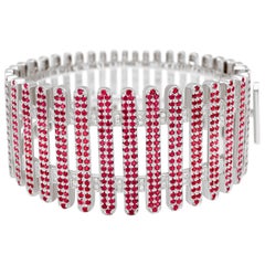 Bangle from the Collection "Moonlight" 18 Karat Gold Ruby and White Diamonds