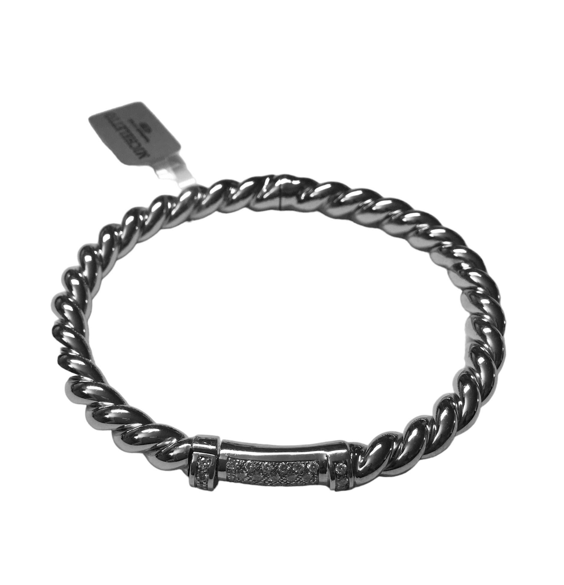 Bangle a corda in oro bianco 18 carati con diamanti bianchi In condizioni Nuovo in vendita a Milano, Lombardia