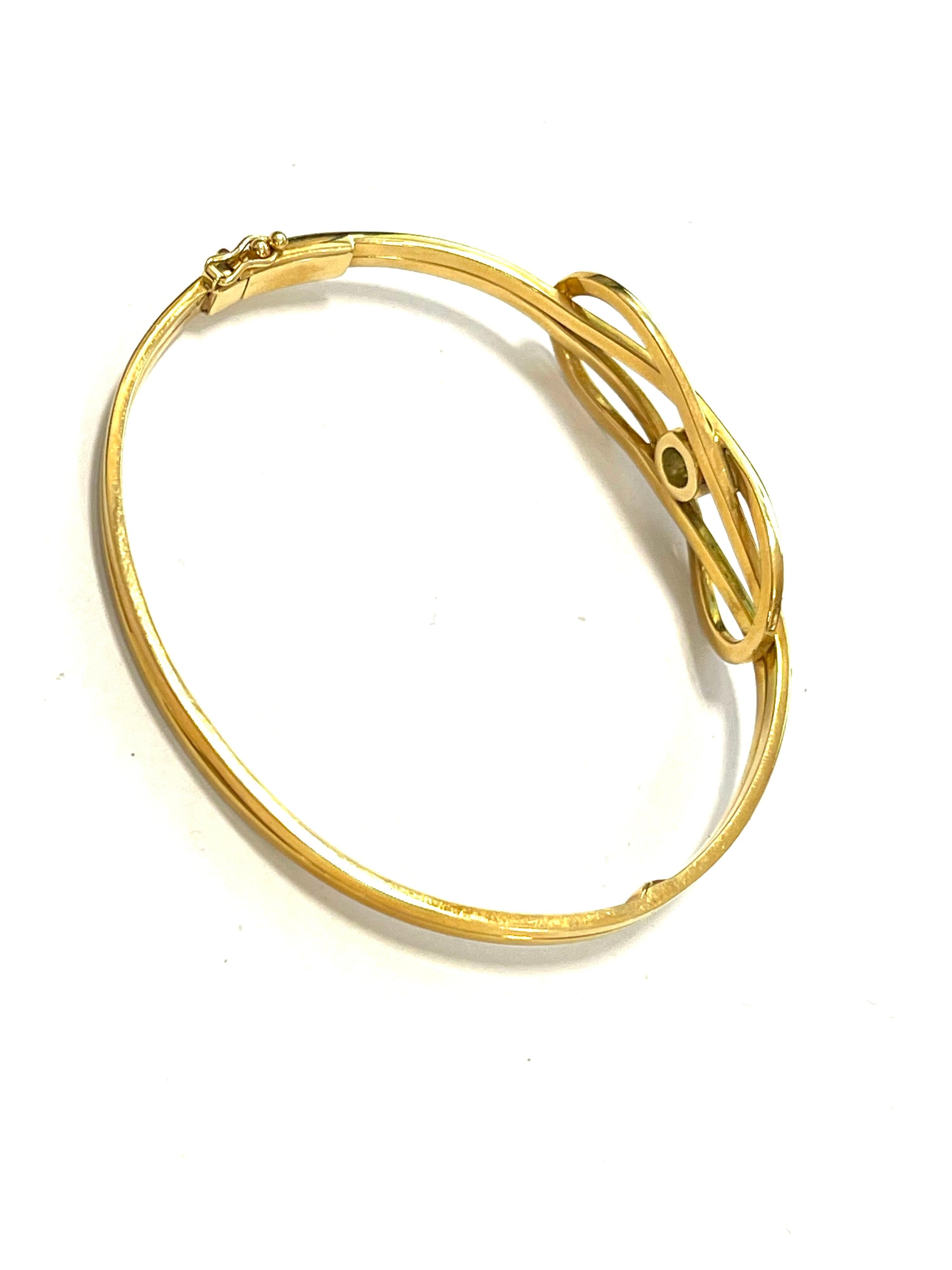 Women's Bangle in 18 Kt Yellow Gold and White Diamonds For Sale