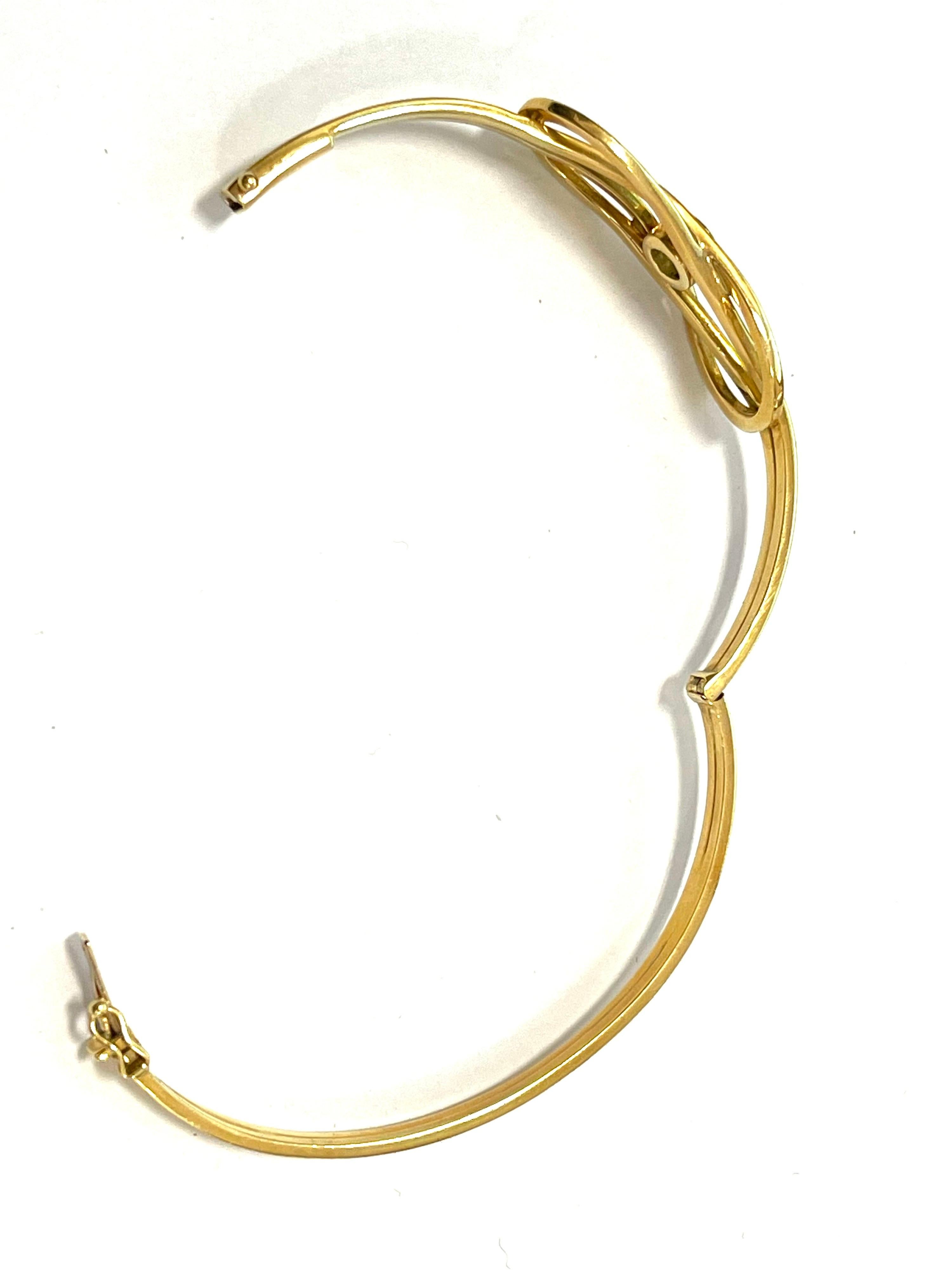 Bangle in 18 Kt Yellow Gold and White Diamonds For Sale 1