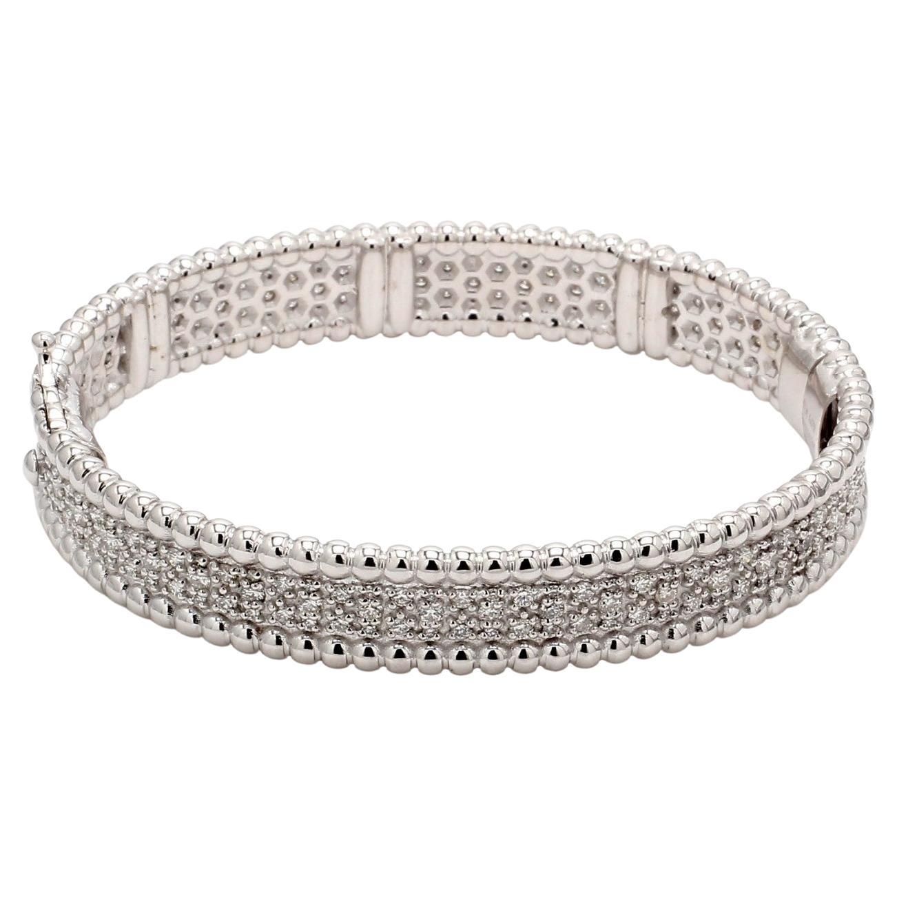 Bangle in 18K WG with Round Diamonds. D4.78ct.t.w. For Sale