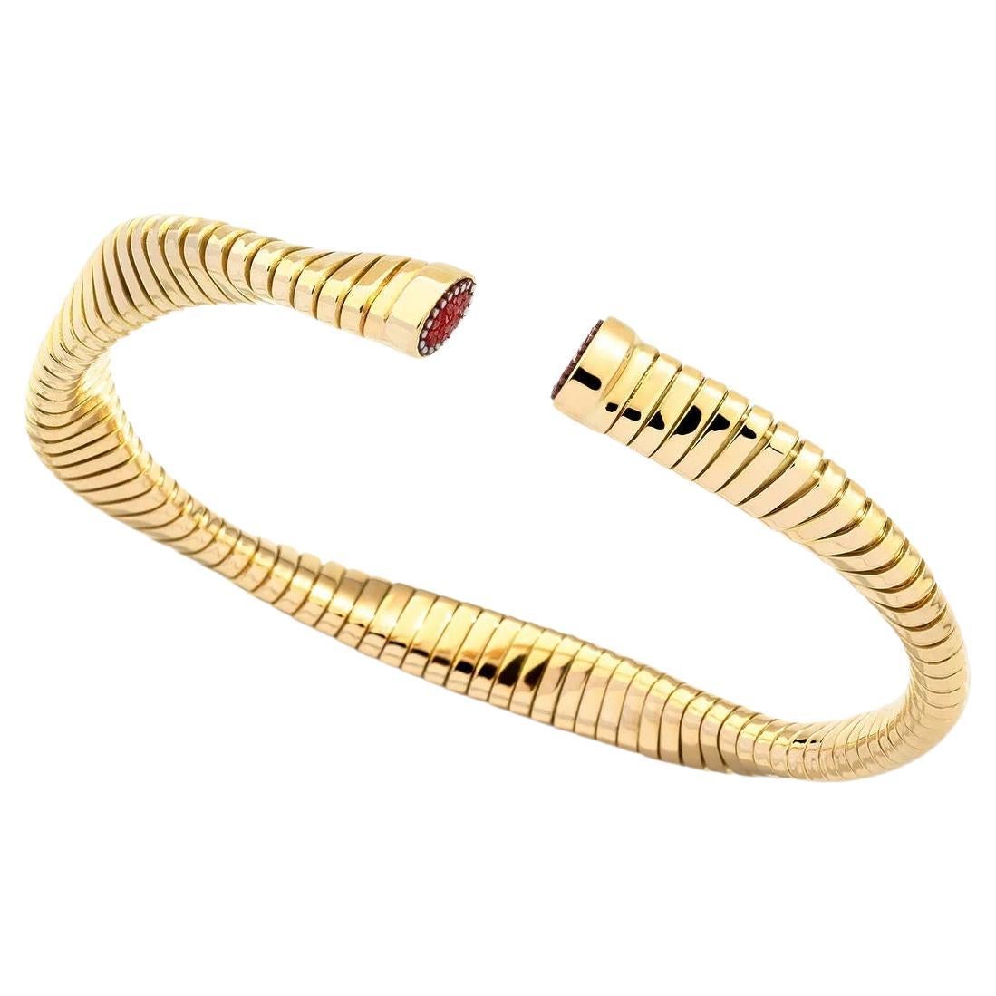 Bangle in Rose Gold with Hand Decorated Micromosaic