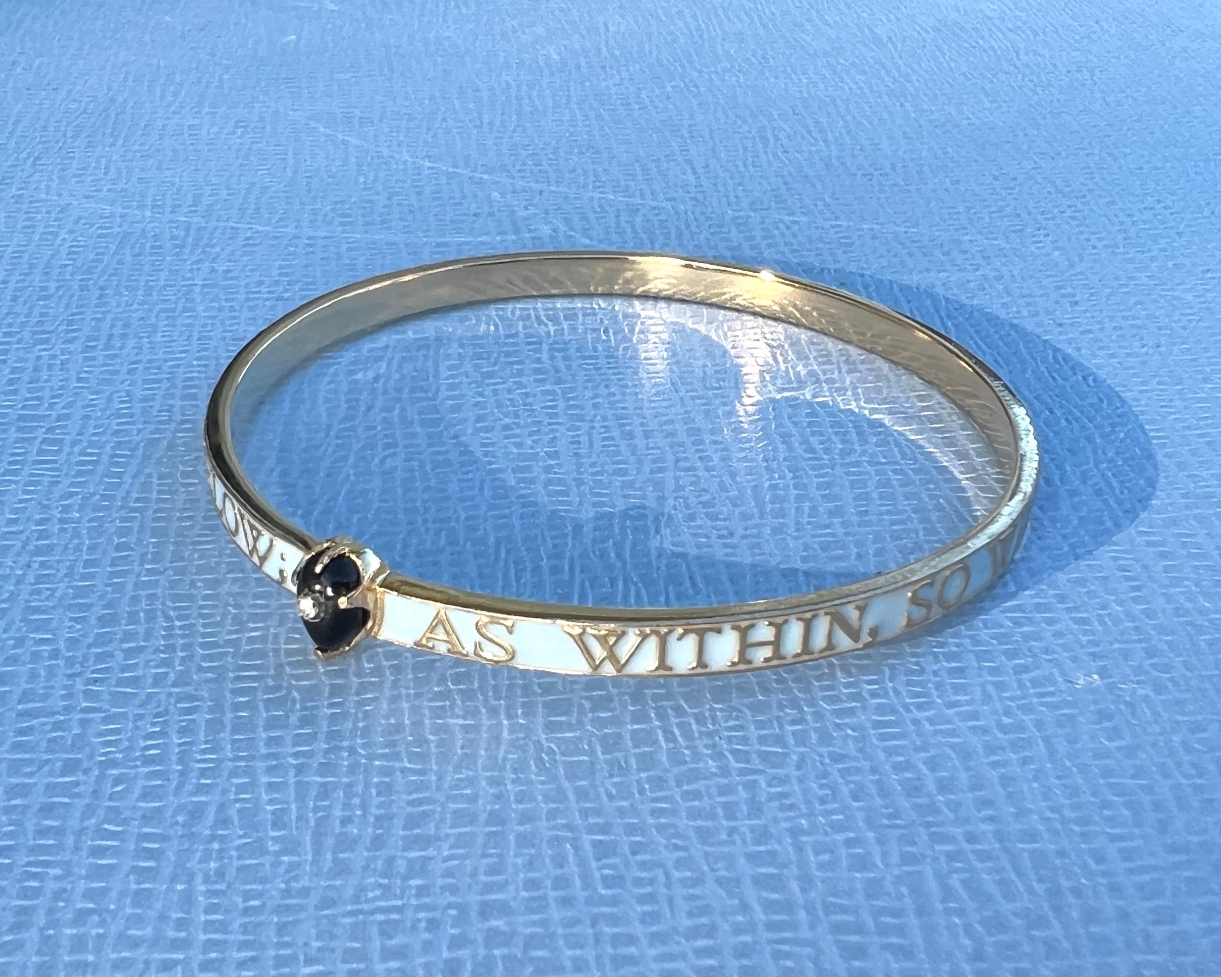 Bangle Smalto azzurro Diamante Onice in vendita 4