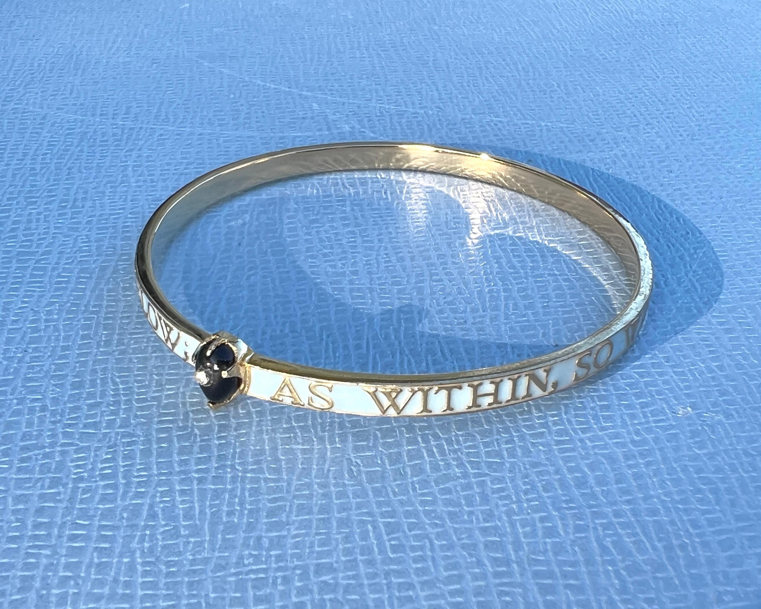 Bangle Smalto azzurro Diamante Onice in vendita 5