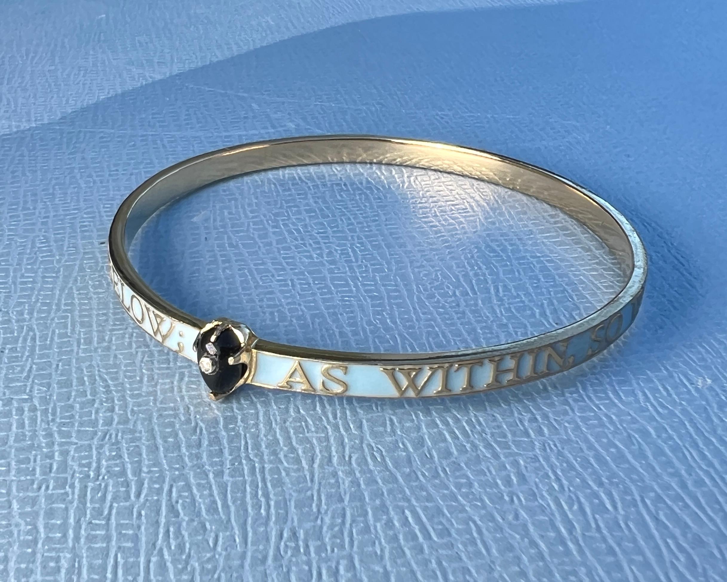 Bangle Smalto azzurro Diamante Onice in vendita 7