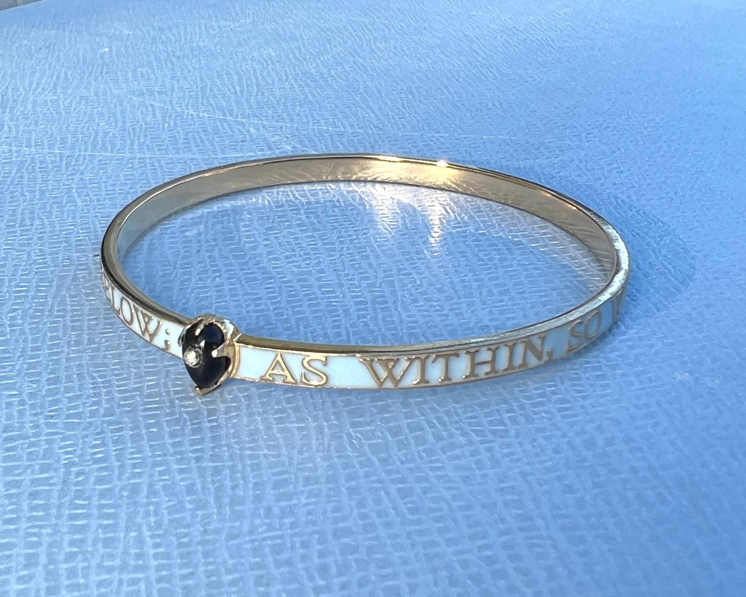 Bangle Smalto azzurro Diamante Onice In condizioni Nuovo in vendita a Los Angeles, CA