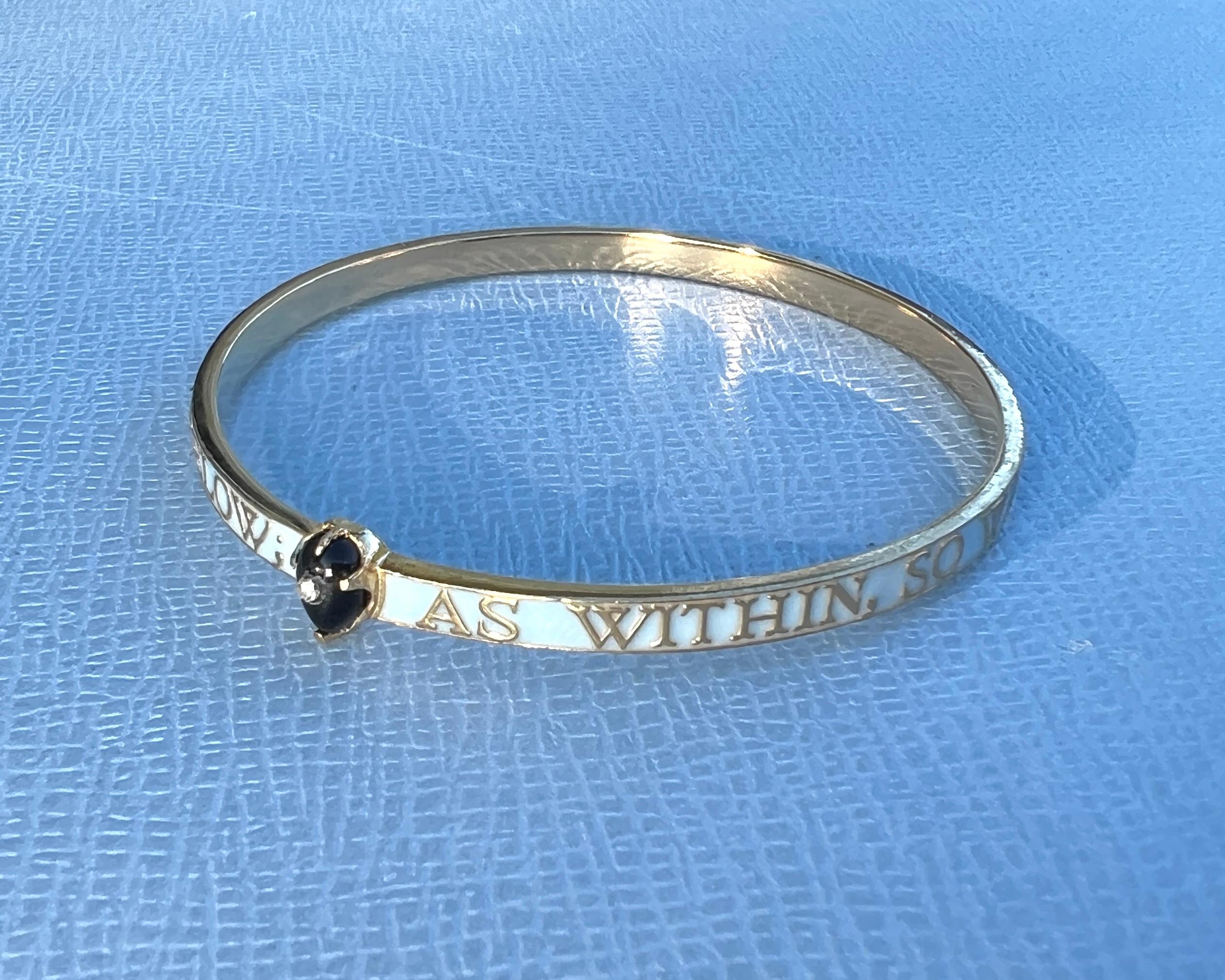 Bangle Smalto azzurro Diamante Onice in vendita 1