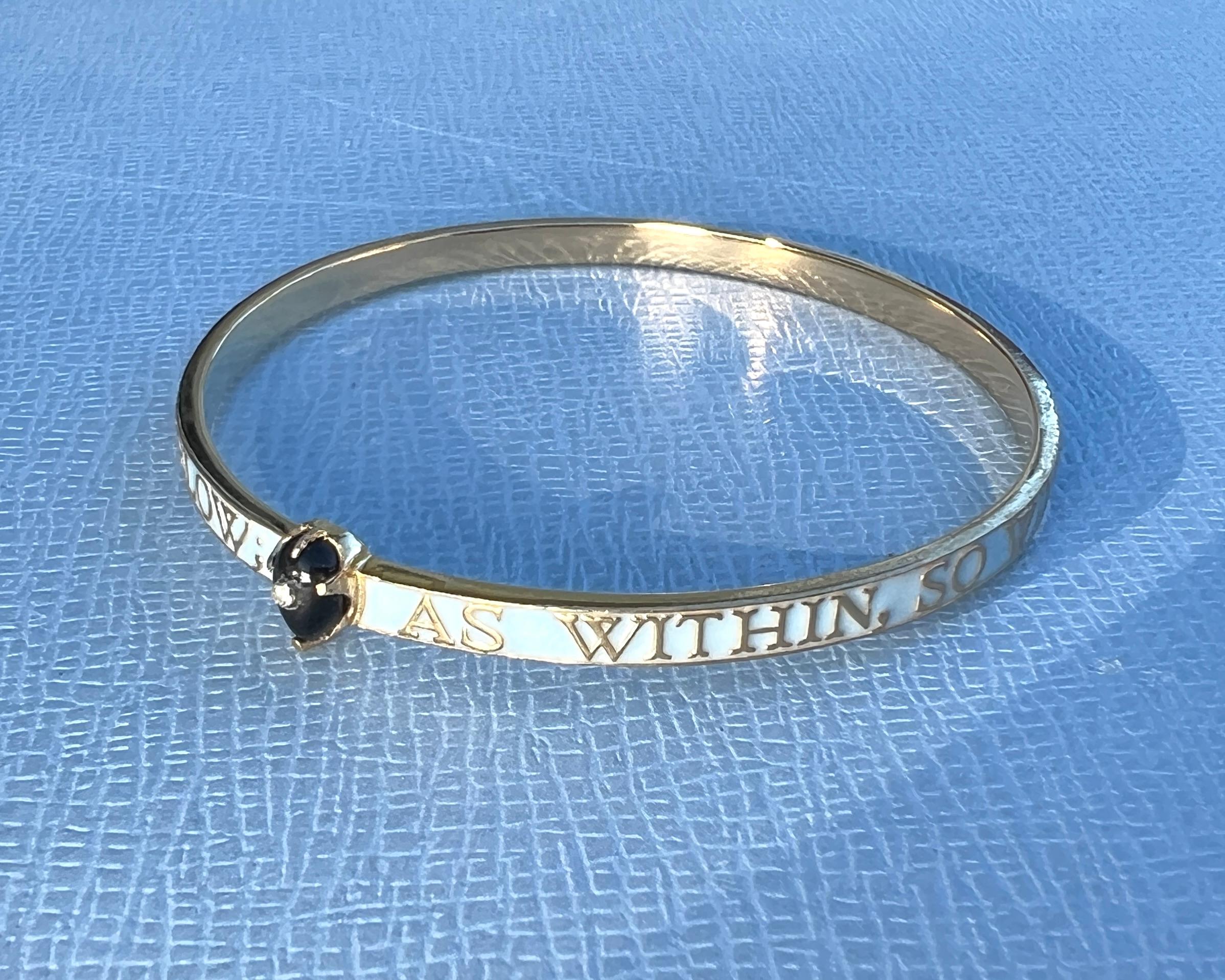Bangle Smalto azzurro Diamante Onice in vendita 3