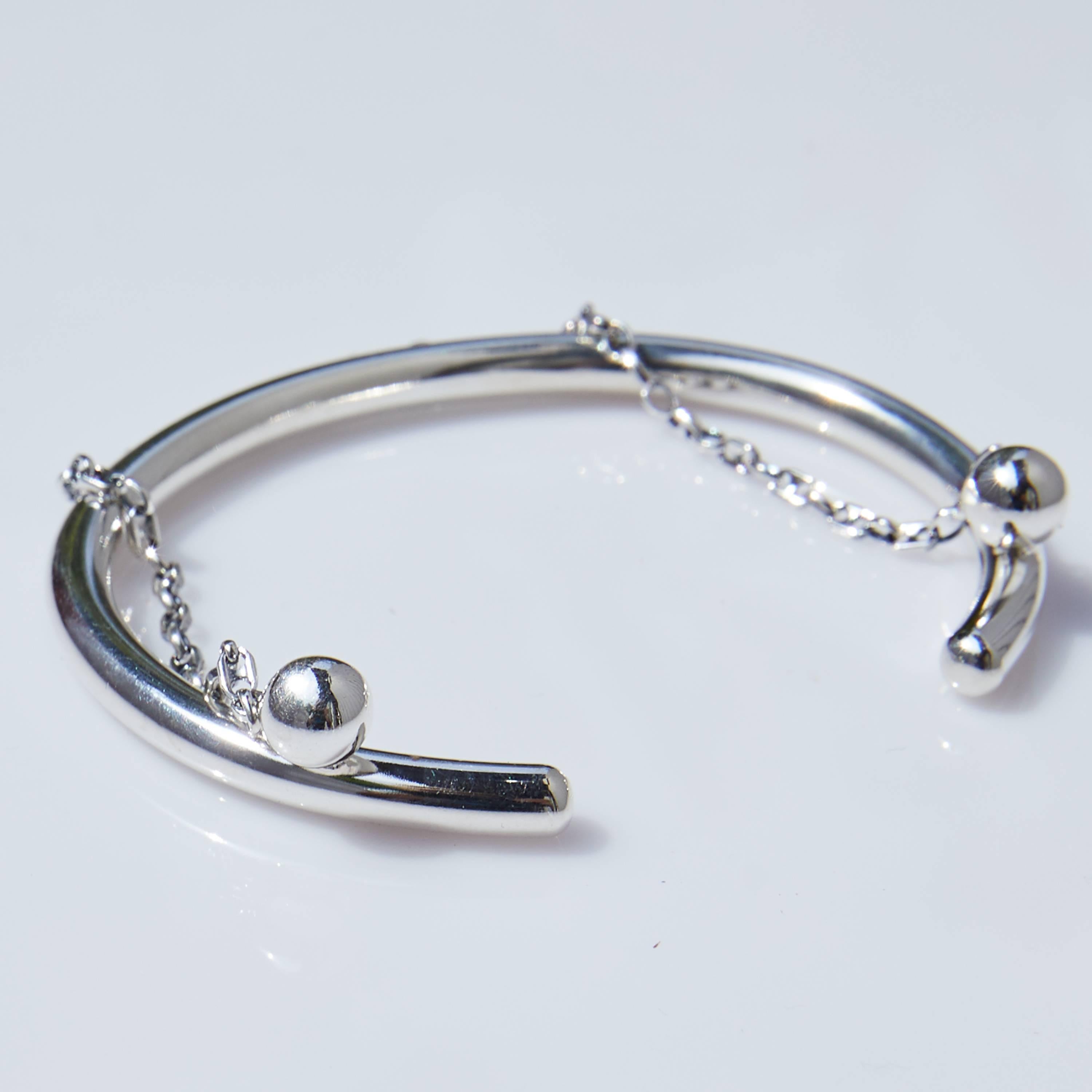 Bracciale d'amore Bangle Catena d'argento Sterling Ball J Dauphin In condizioni Nuovo in vendita a Los Angeles, CA
