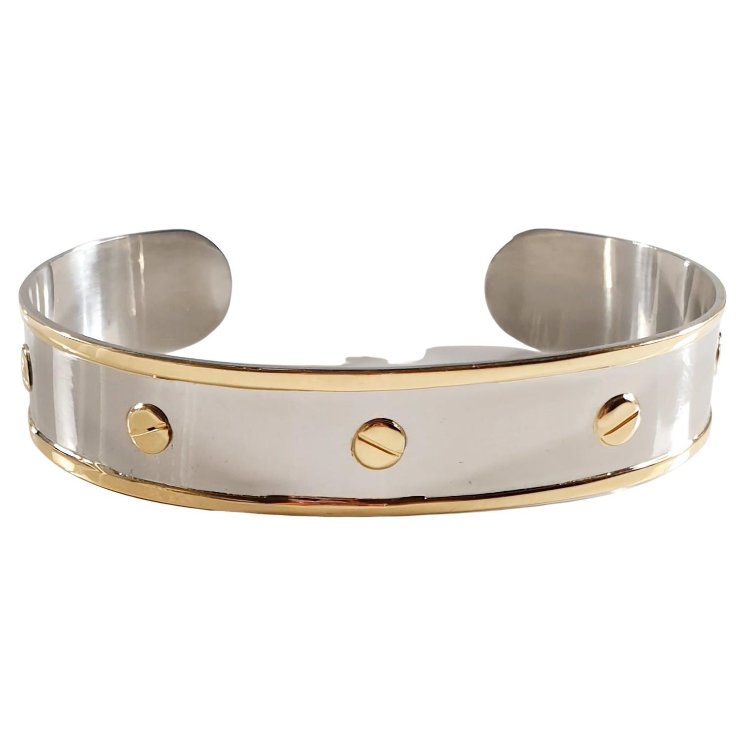 Bangle Love Bracelet in Stainless Steel and 18k Yellow Gold