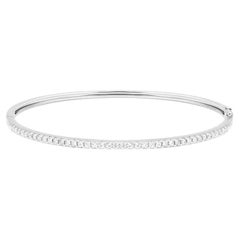 Bangle Modern Diamond Bracelet 14K White Gold for Her