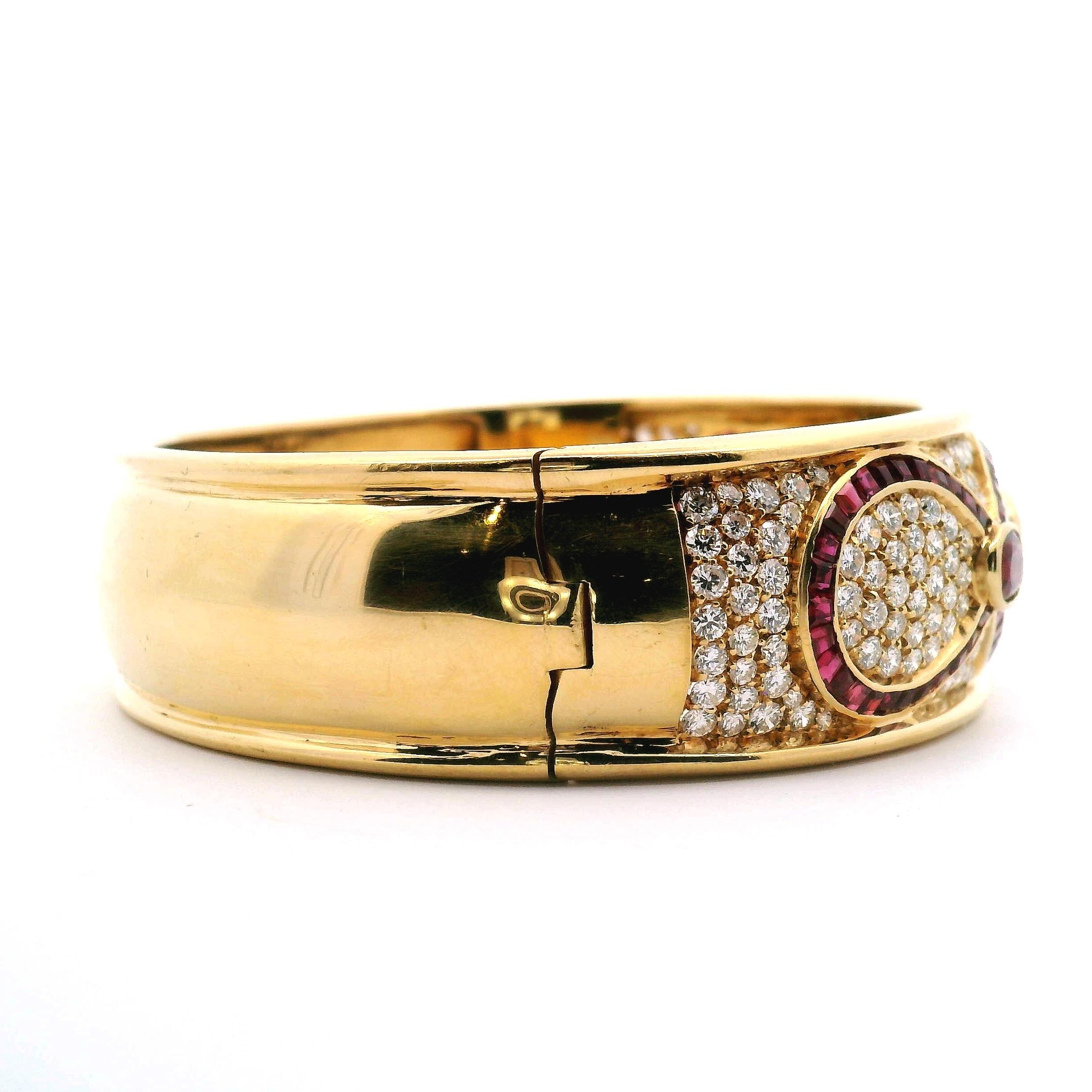 Bracelet rubis et diamants Bon état - En vente à Sausalito, CA