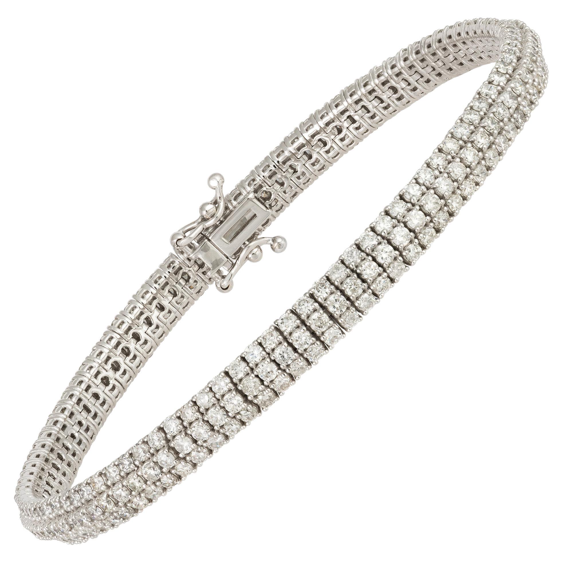 Bangle White Gold 18K Bracelet Diamond For Her