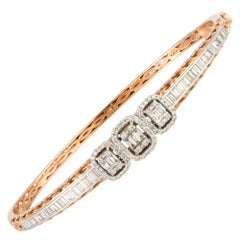 Pulsera Oro Blanco Rosa 18K Diamante Para Ella