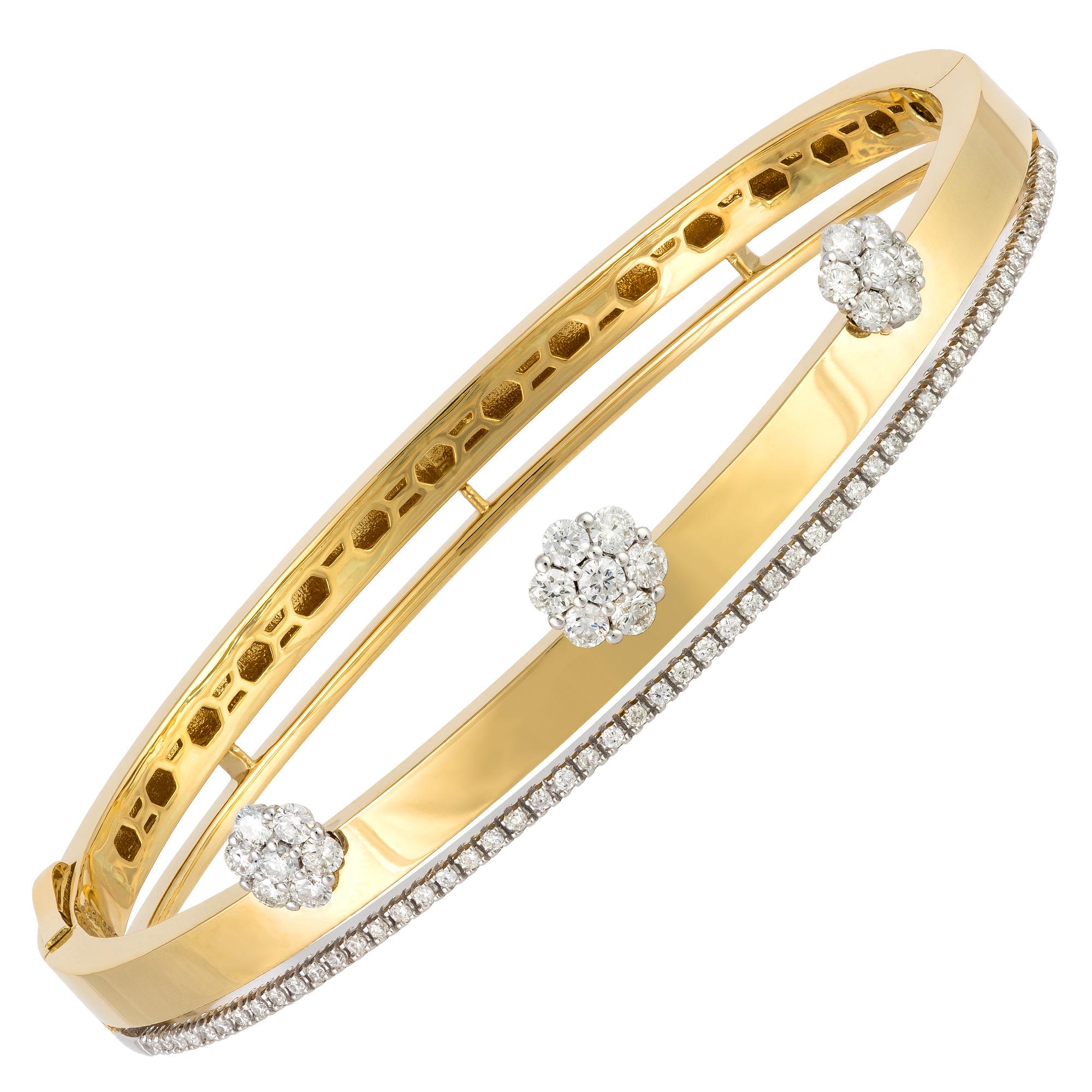 BRACELET 18K blanc/jaune Diamant 0.82 Cts/74 Pcs
