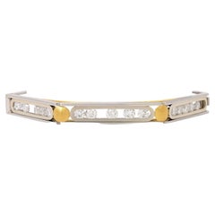Bangle with 15 moveable brilliant-cut diamonds total approx. 3.72 ct,