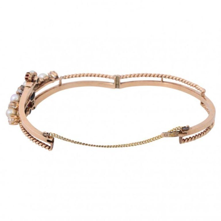Bangle with 4 Old European Cut Diamonds, Total Approx. 1 Ct For Sale at ...