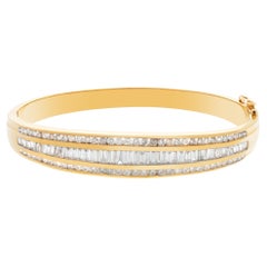 Bangle with Diamonds Set in 14k Yellow Gold