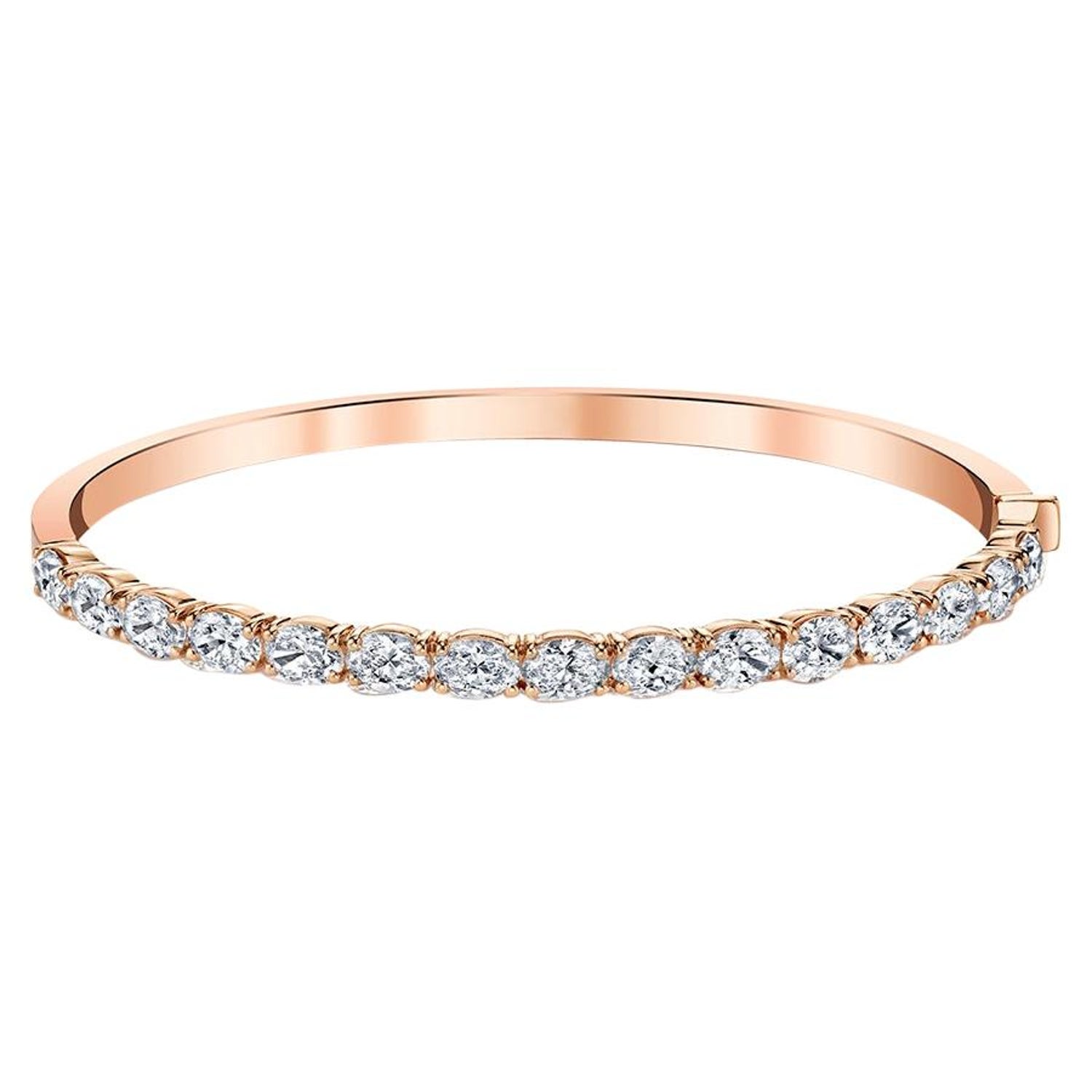 Bangle with East-West Oval Diamond For Sale at 1stDibs | oval diamond  bangle bracelet, diamond oval bangle, square shape diamond bangles