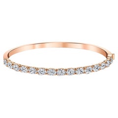 Bracelet jonc avec diamants ovales est-ouest