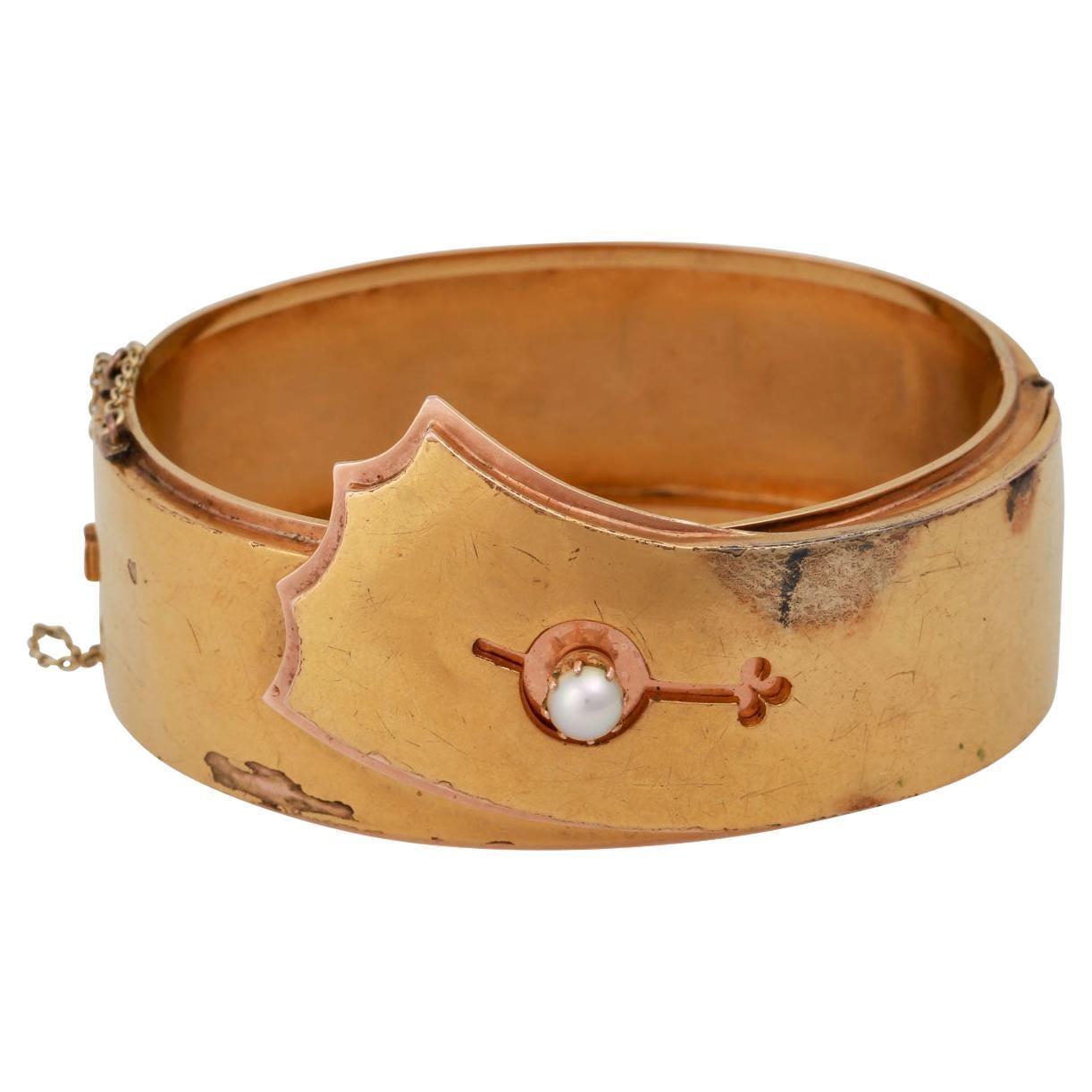 White Gold Bangle with Australian White Pearl at 1stDibs white gold