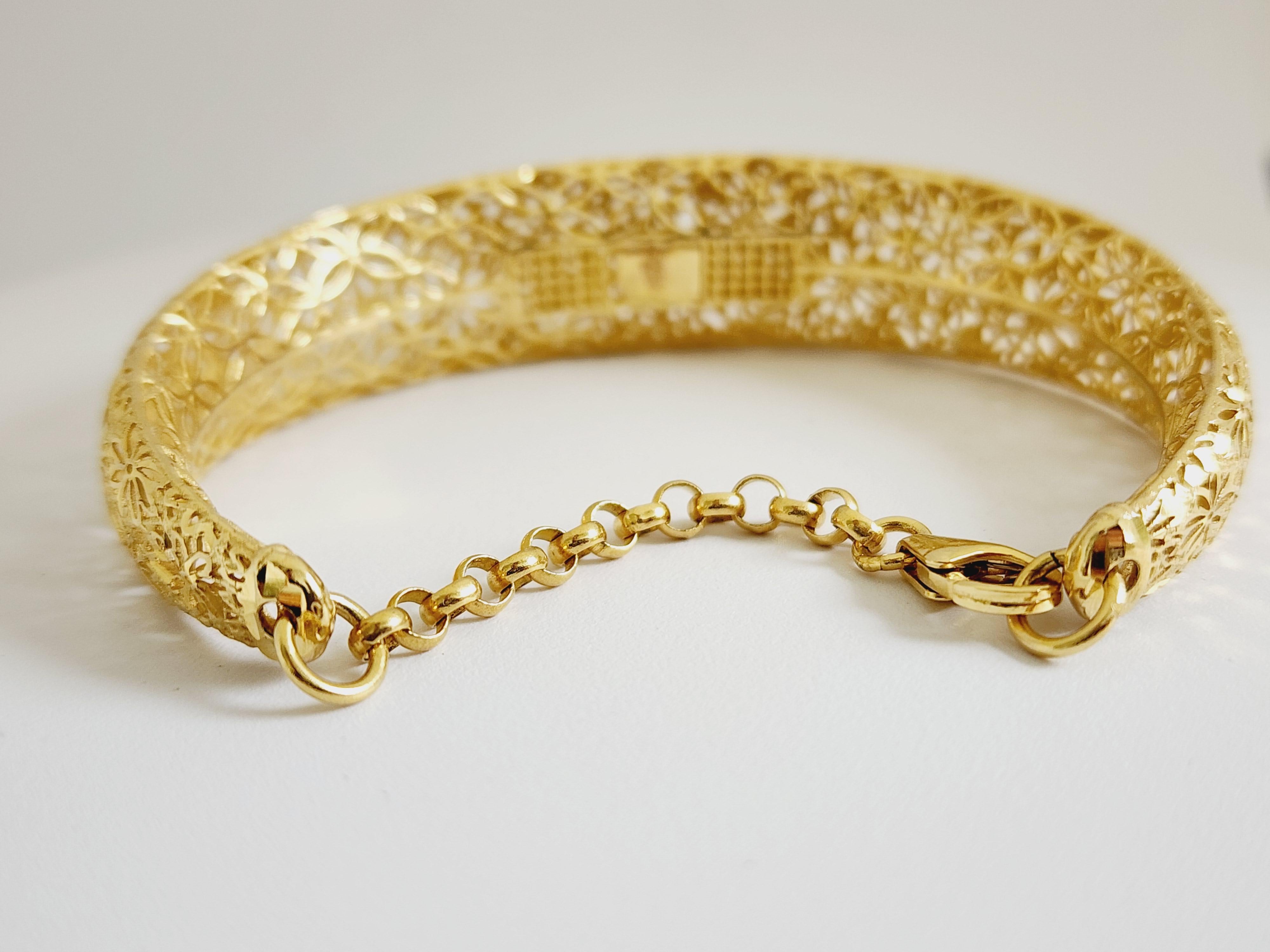 Armreif aus Gelbgold mit 14 Karat für Damen oder Herren