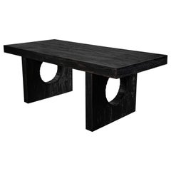 Banham Black Brutalist Oak Dining Table