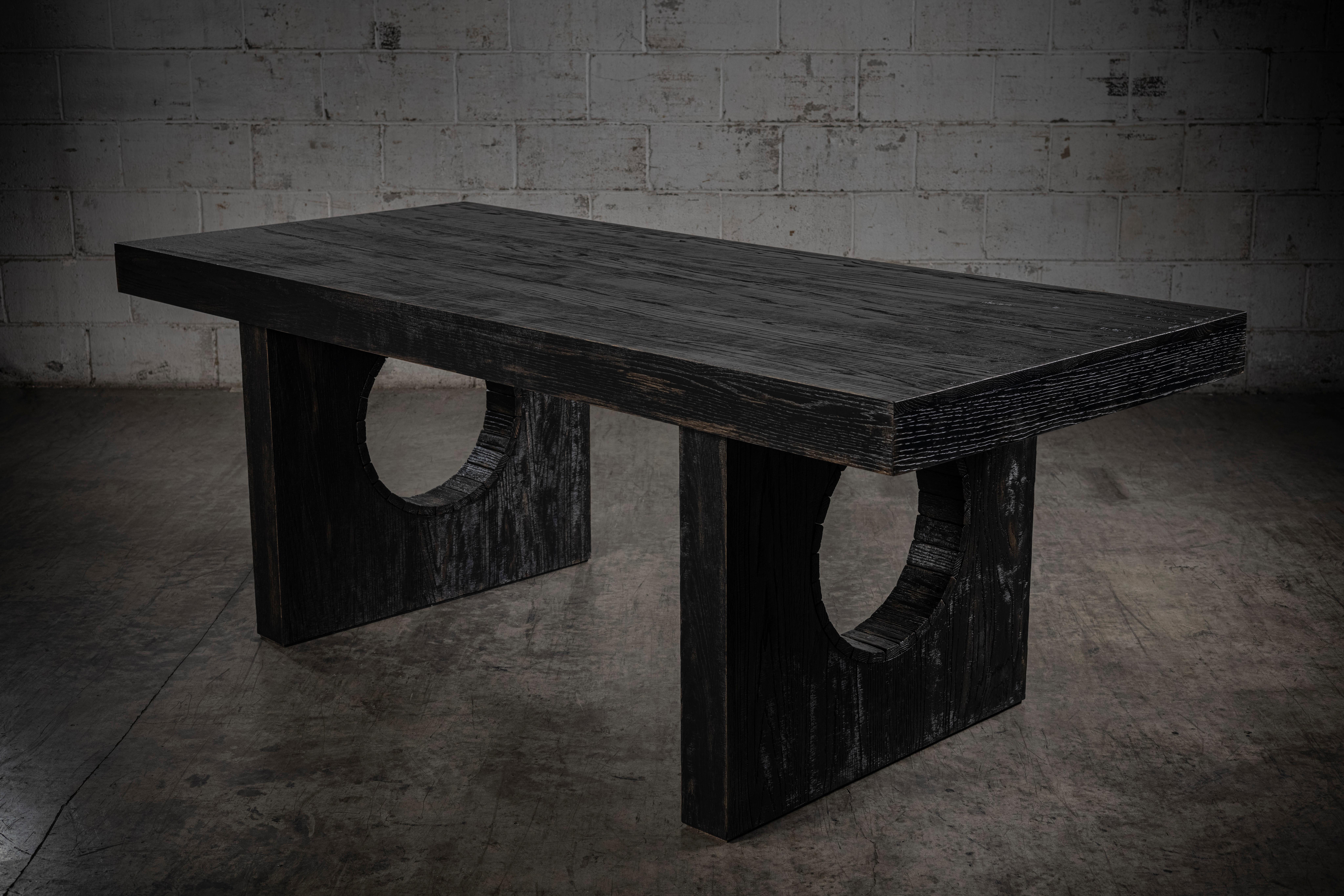 Banham Hand-Crafted Brutalist Dining Table in Solid Oak by No Age Studio
Dimensions: D 114.3 x W 215.9 x H 76.2 cm. 
Materials: Oak.

No Age Studio - Handcrafted Furniture

Every piece we create is made to order, crafted with care and precision to