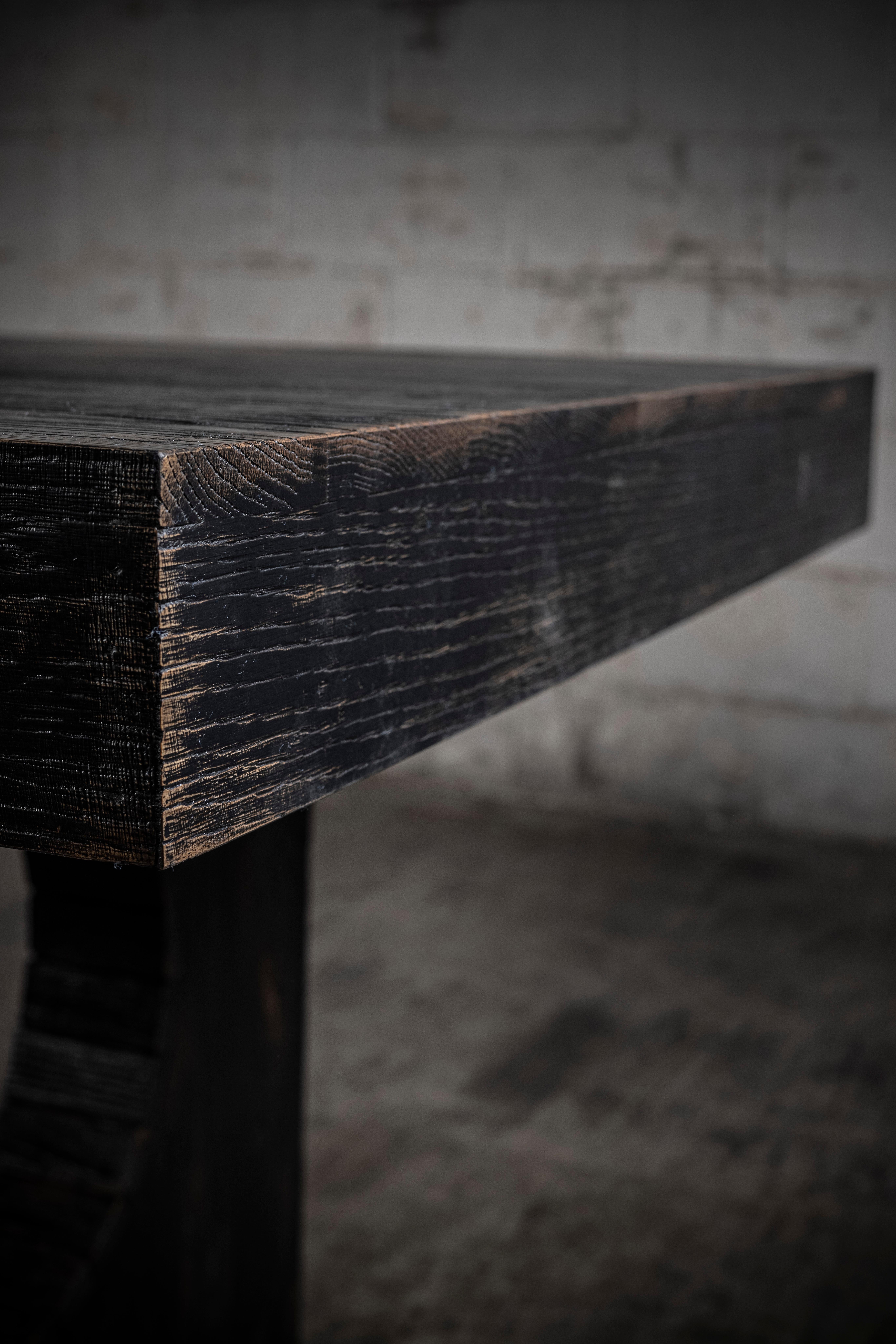 Mexican Banham Hand-Crafted Brutalist Dining Table in Solid Oak by No Age Studio For Sale