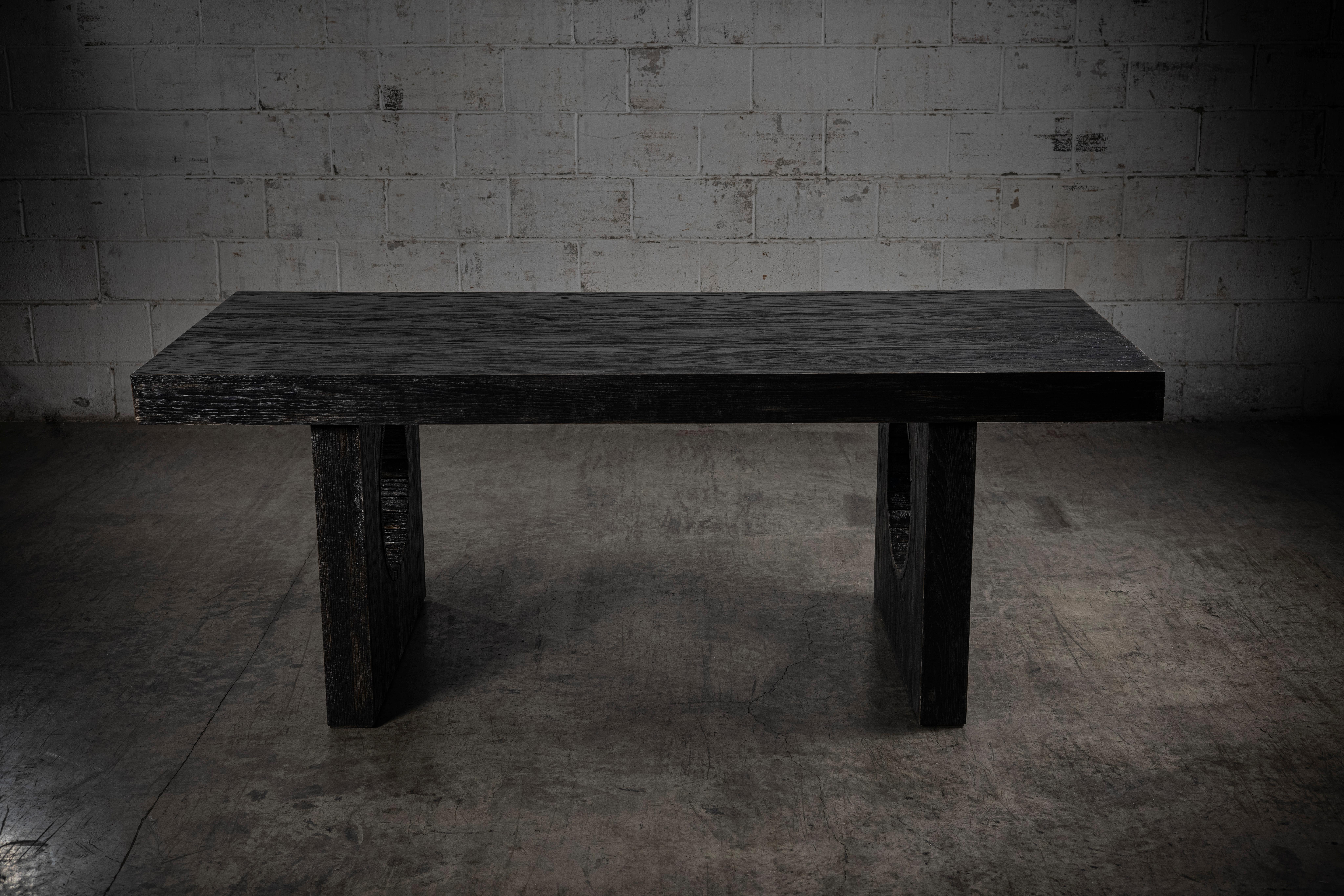 Contemporary Banham Hand-Crafted Brutalist Dining Table in Solid Oak by No Age Studio For Sale