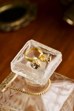 Bani Thani Gold Ring, Polki & Diamond, Contemporary Design by Kahana Jewels