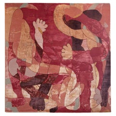 Contemporary Indian Tapestry "BAÑISTA ROJO", by José M. Balmaceda, Daniel Berman