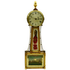 Antique Banjo Clock, c1820, Patent Timepiece