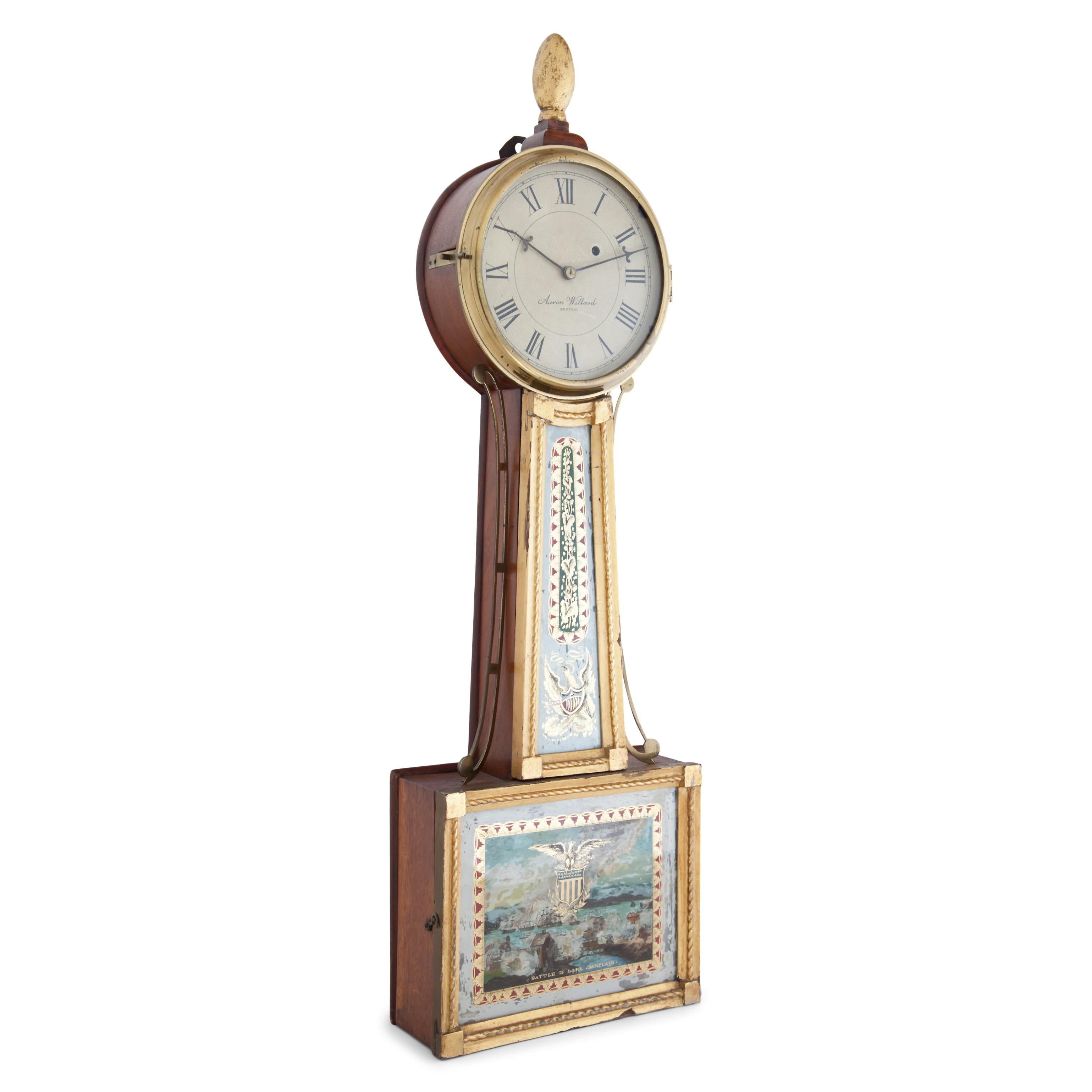 Brass Banjo Clock, Sig. Aaron Willard, Boston First Half of the 19th Century