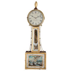 Antique Banjo Clock, Sig. Aaron Willard, Boston First Half of the 19th Century