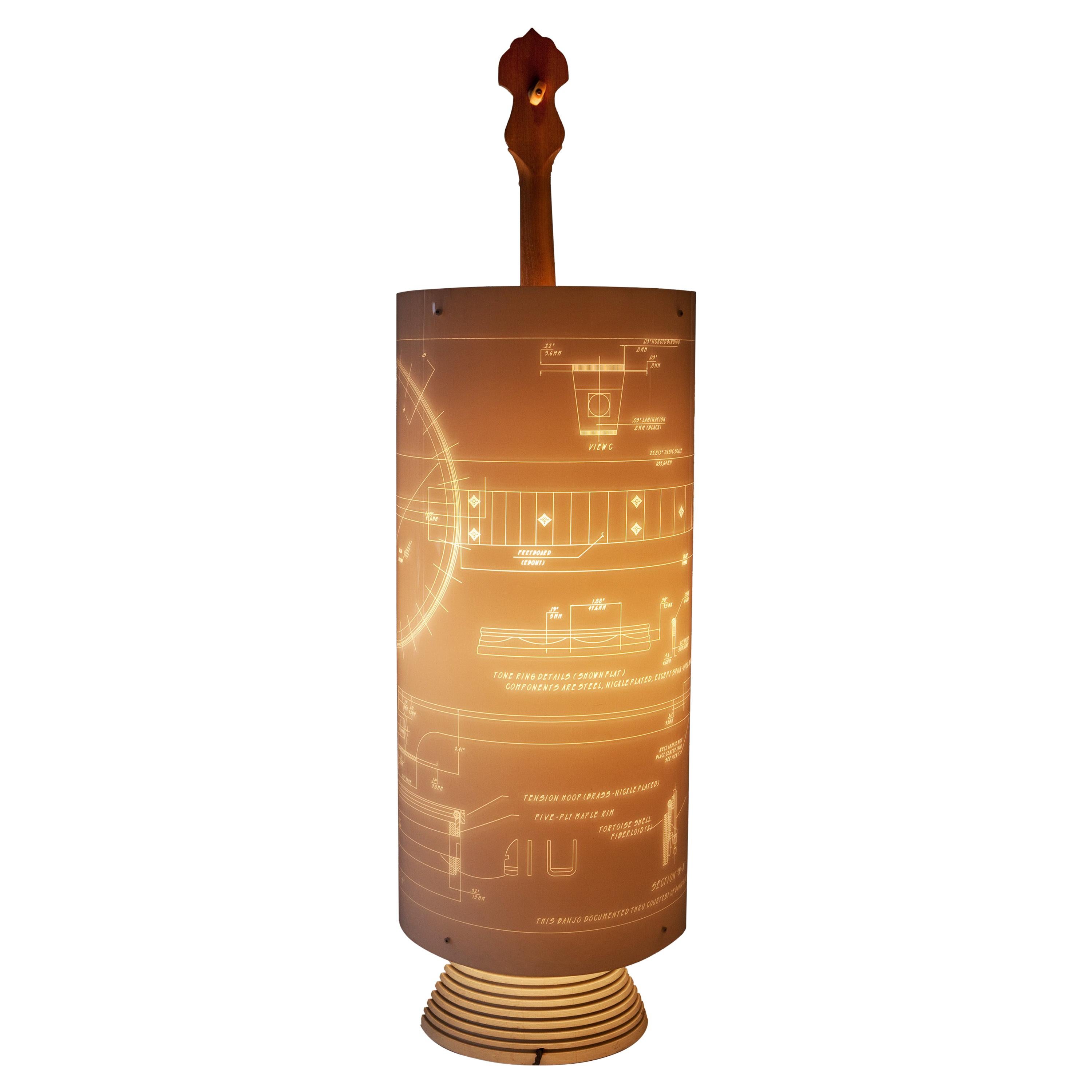 Banjo Lamp Created by Atelier Boucquet For Sale