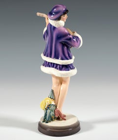 'Banjo Play' Zerline Balten As A Banjo Player, Goldscheider Vienna, ca 1930