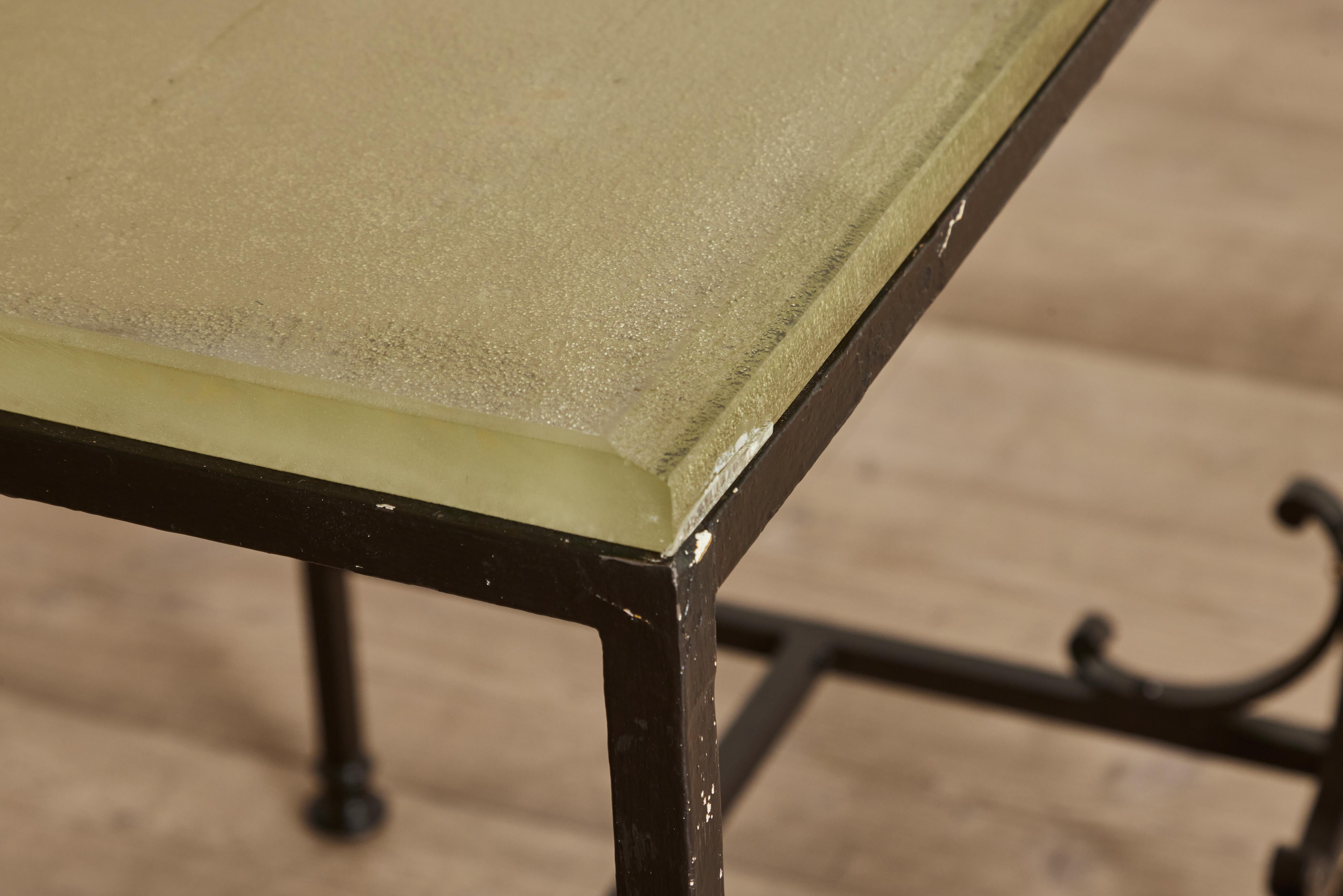 Metal Bank Glass Table No. 1