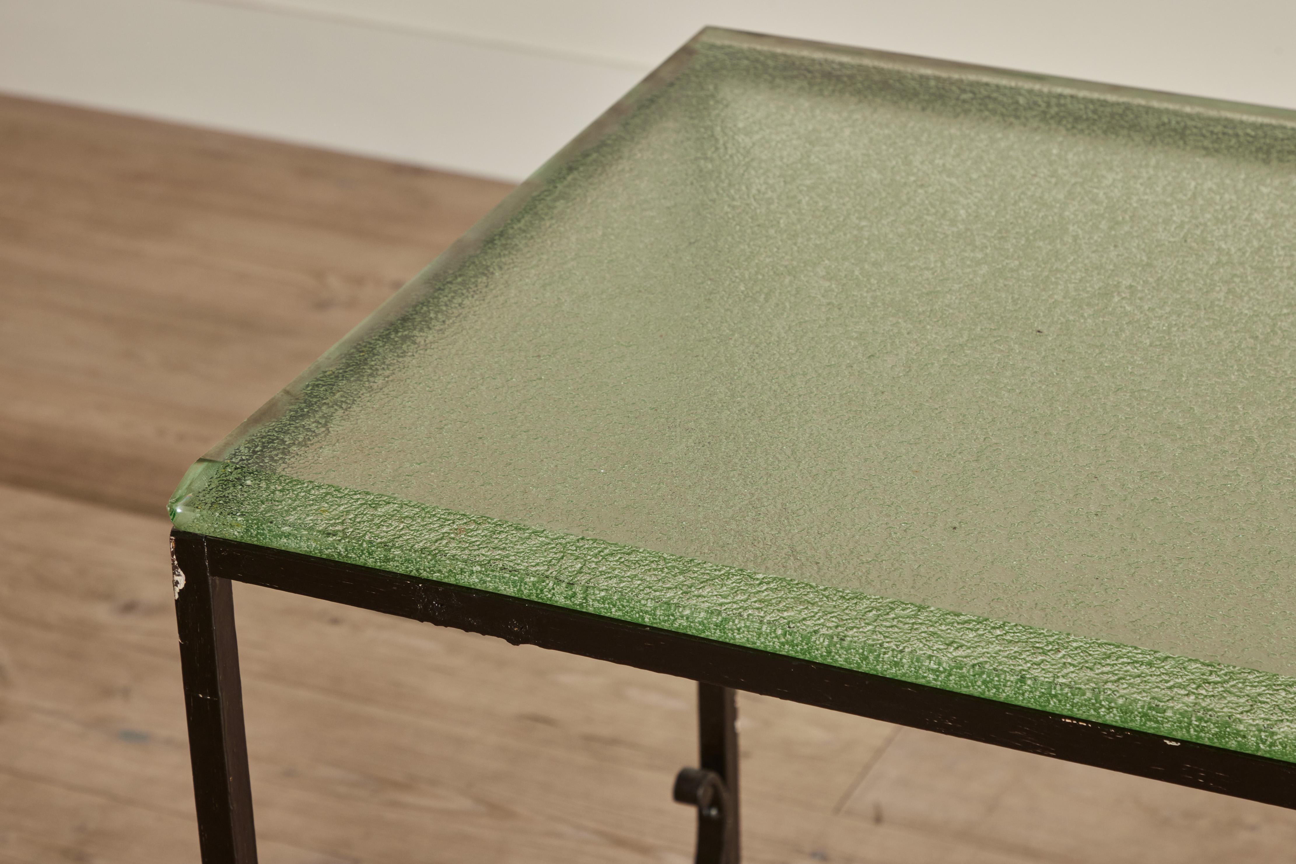 Metal Bank Glass Table No. 2 For Sale