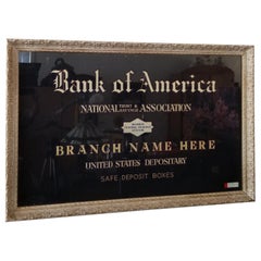Bank of America Advertising Reverse Glass Mirror